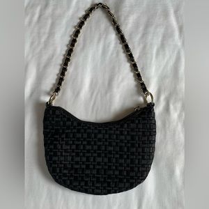 The Sak Black Woven Chain Shoulder Bag